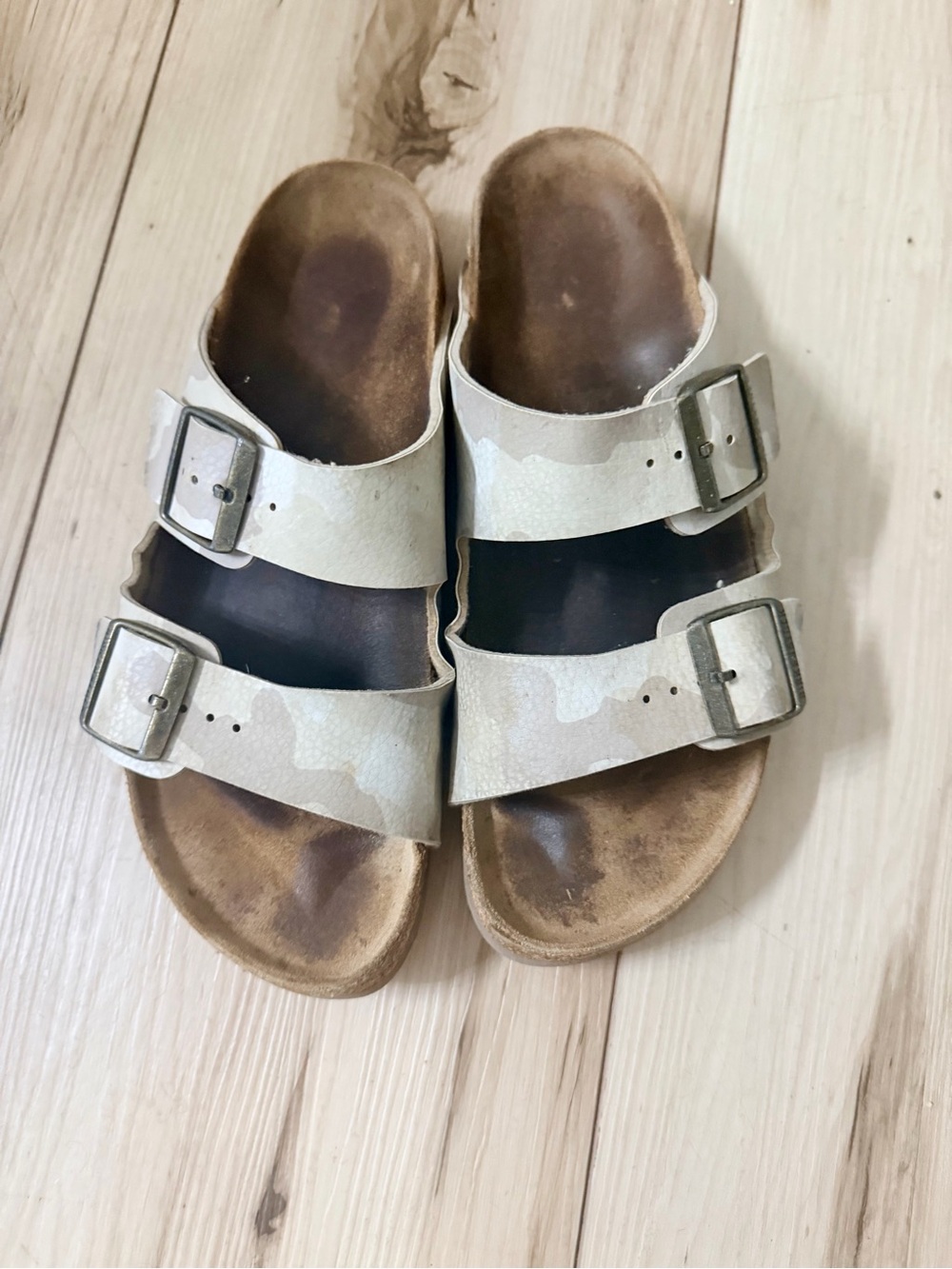 Birkenstock Two-Buckle Sandal - Cream Camo
